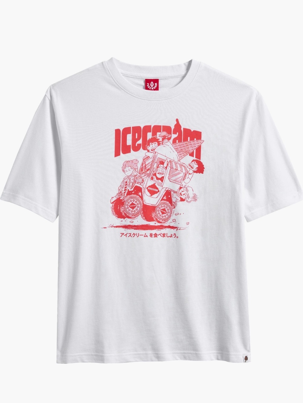 Icecream White Tee with Red Graphic Truck Print size 11/12